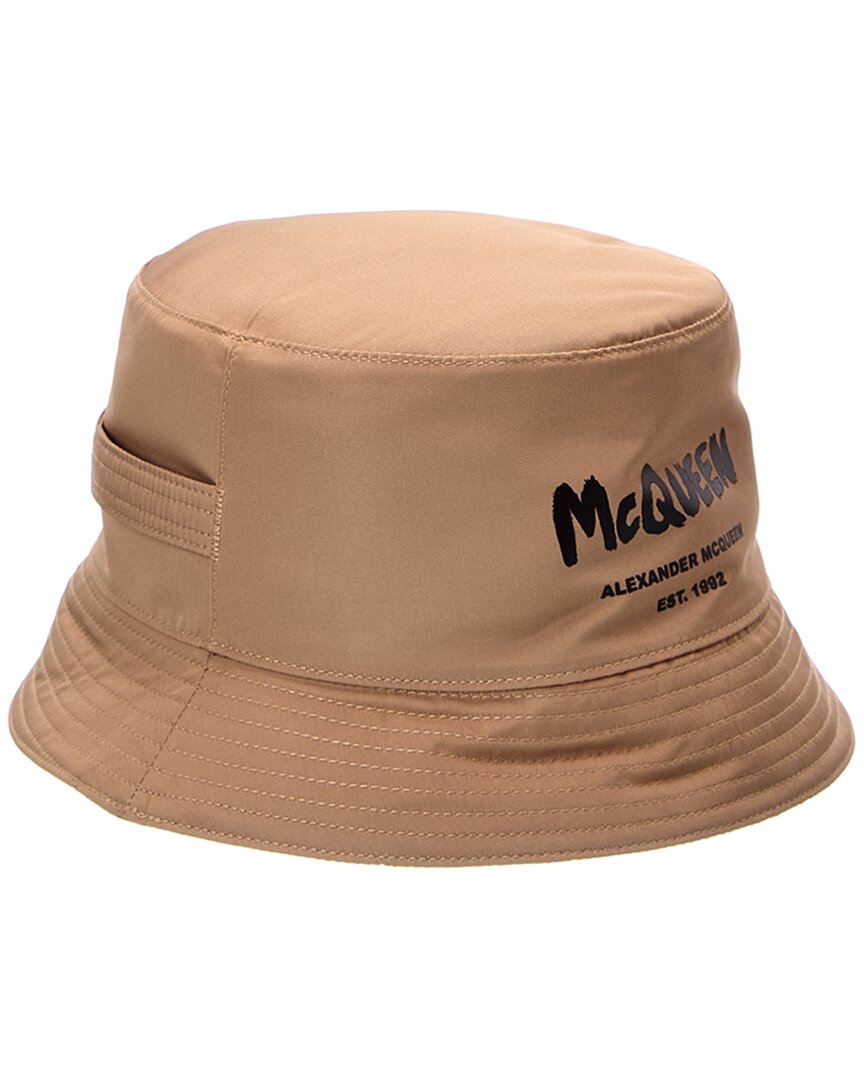 Alexander Mcqueen Graffiti Bucket Hat In Brown