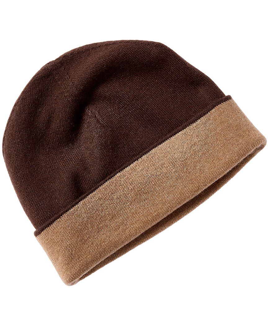 Forte Cashmere Reversible Jersey Cashmere Skull Cap In Brown