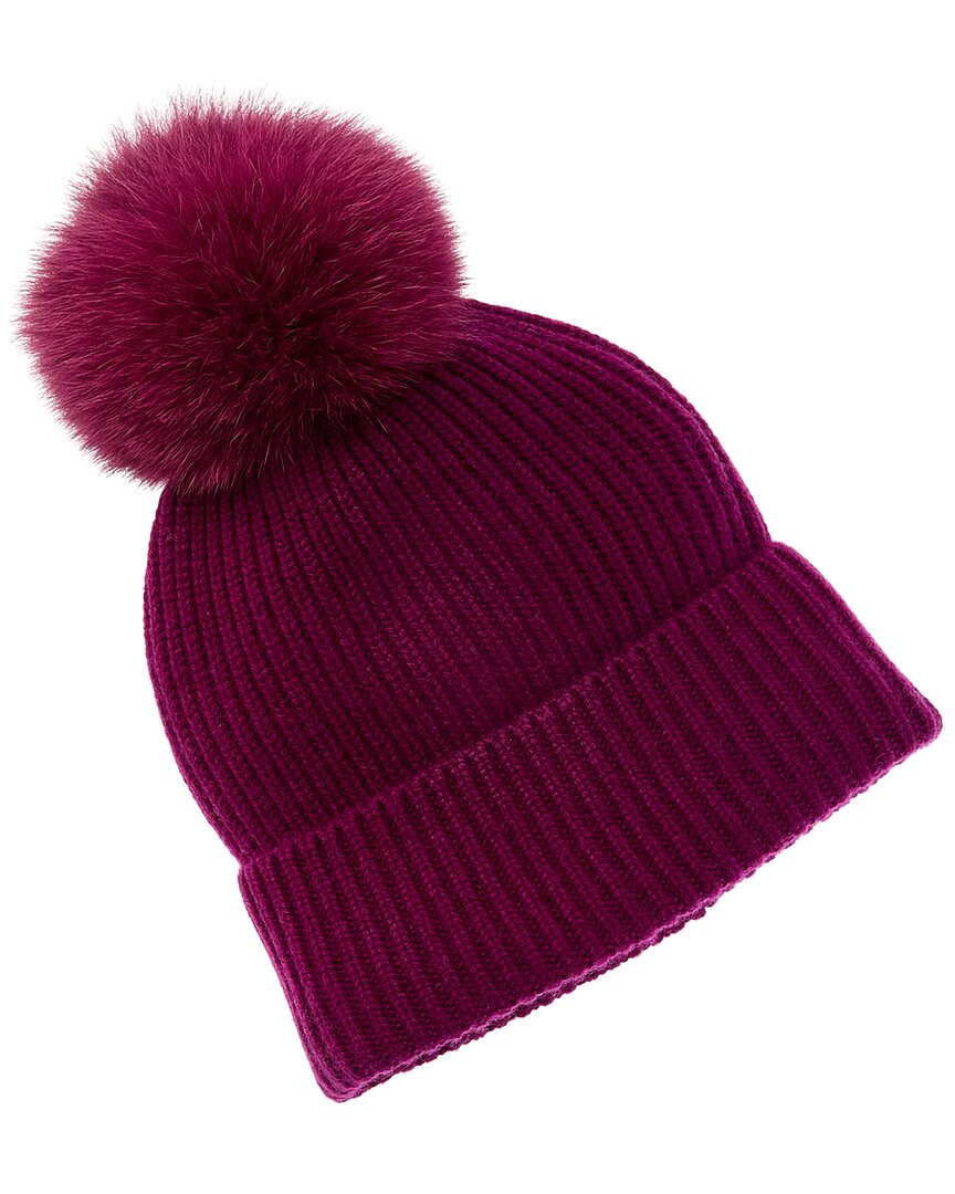 Sofia Cashmere Sofiacashmere Rib Cashmere Hat In Burgundy