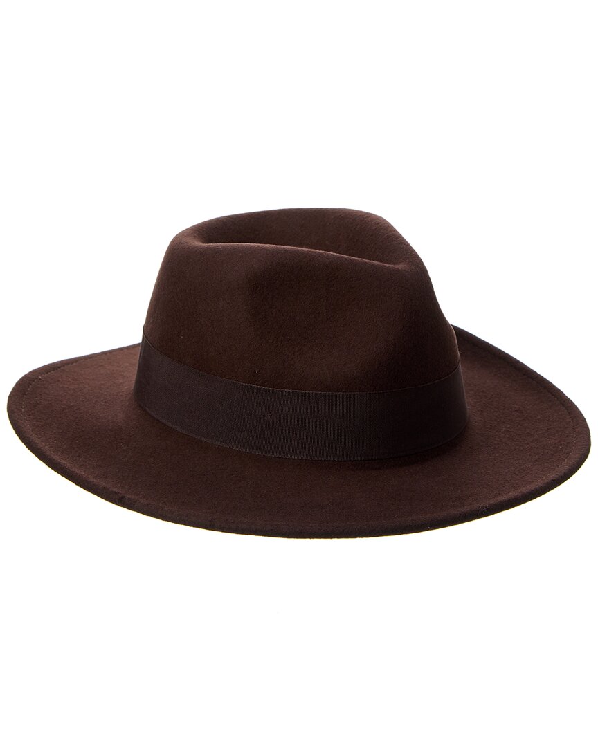 Shop Who Ced Ribbon Band Wool Felt Fedora In Brown
