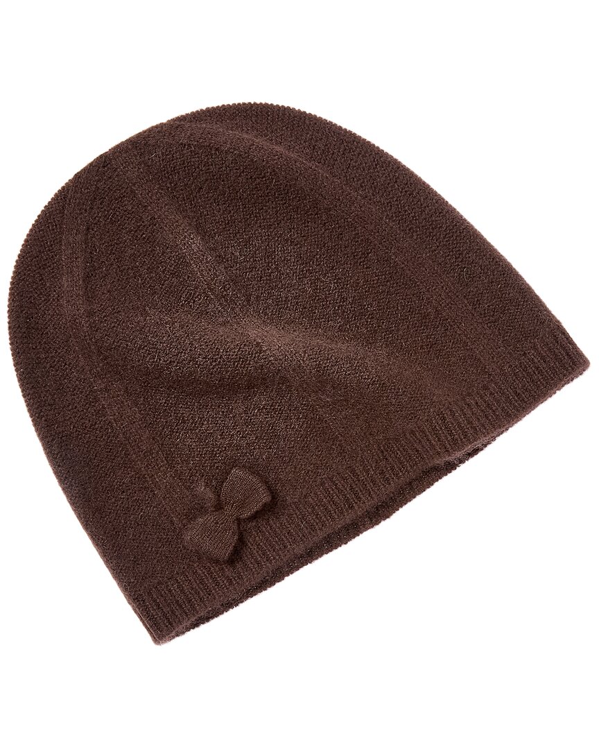Phenix Bow Cashmere Beanie In Brown
