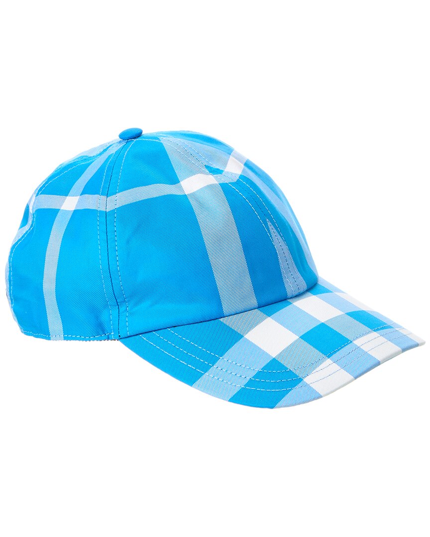 Burberry Check Baseball Cap In Blue