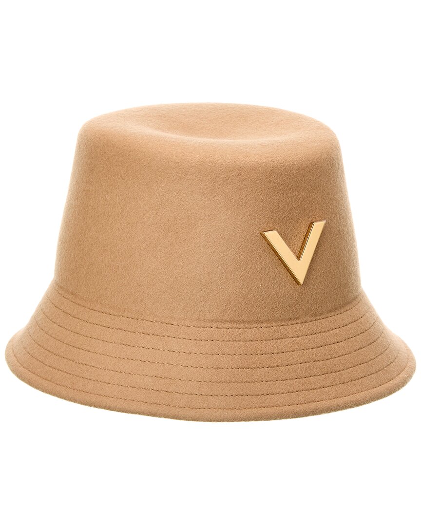 Valentino Garavani Valentino Wool Bucket Hat In Beige