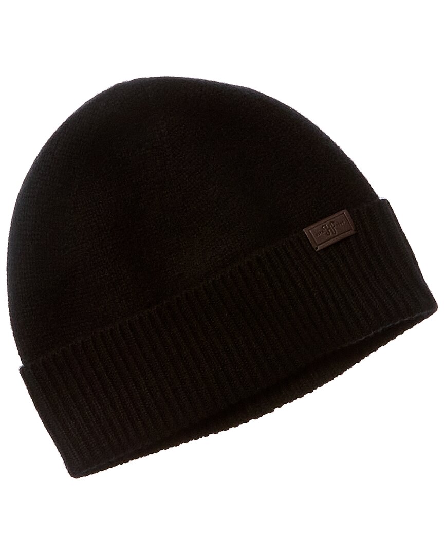 Hickey Freeman Rib Cuff Jersey Cashmere Beanie In Black