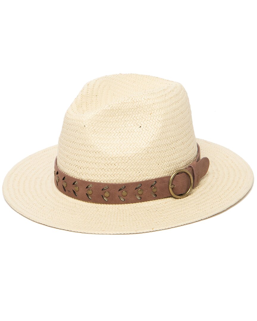 Frye Buckle Straw Fedora In Natural