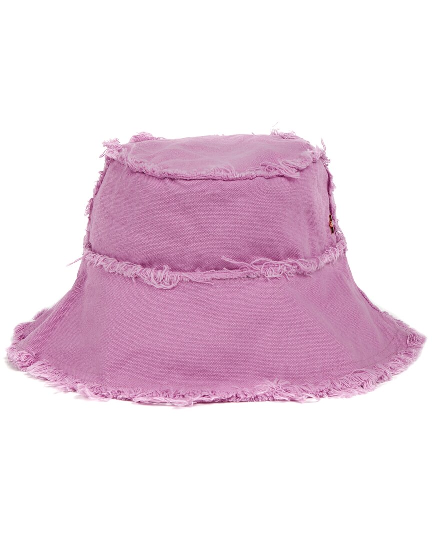 Jocelyn Frayed Bucket Hat In Purple