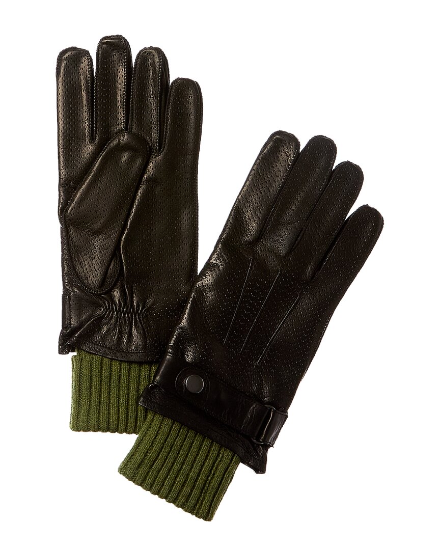 Мужские кожаные перчатки Portolano черные мужские
