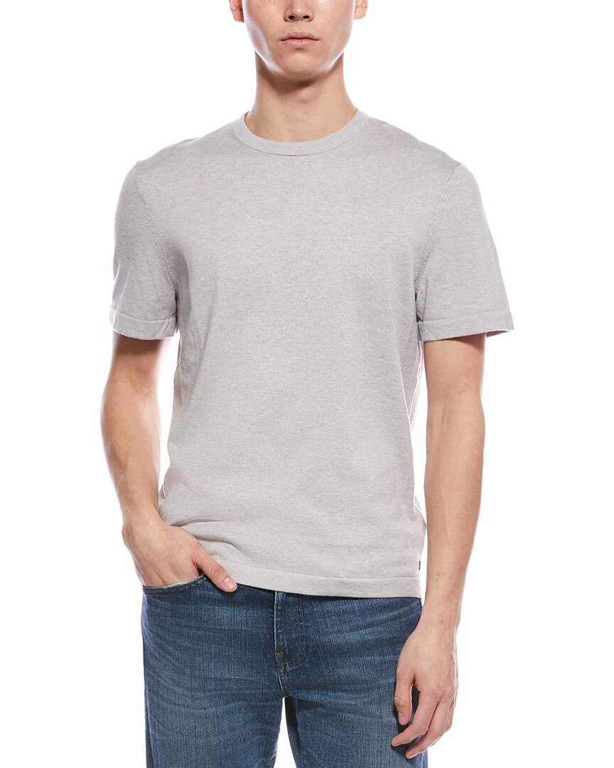 Bogner Lenzo Silk & Cashmere-blend Crewneck T-shirt In Gray