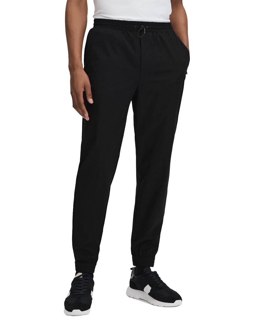 Reiss Onyx Black Castore Water Repellent Track Joggers In Black