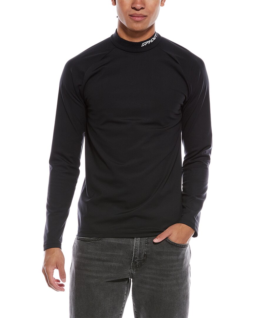 Spyder Castle Mock Neck Baselayer Top In Black