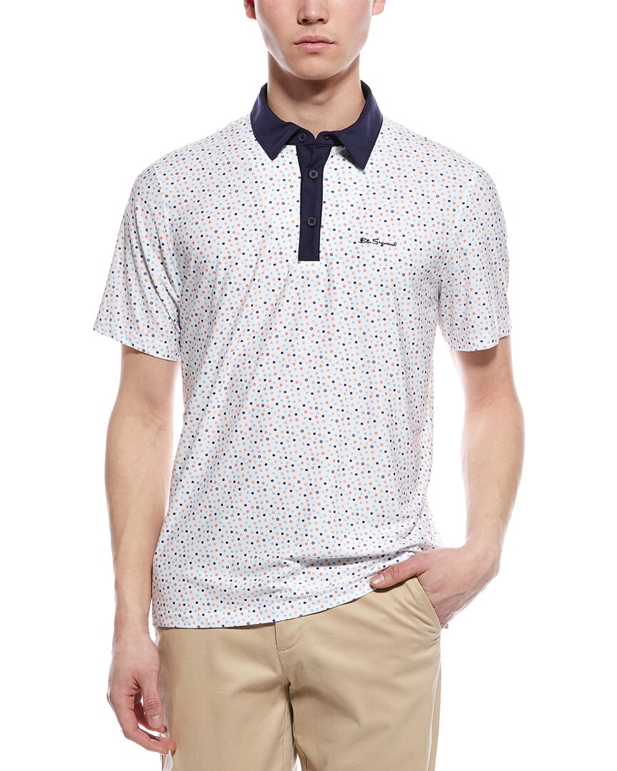 Ben Sherman Dots Sports Fit Polo Shirt In White