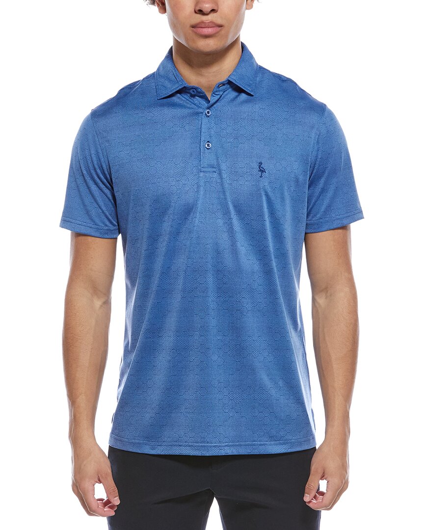 Tailorbyrd Honeycomb Jacquard Textured Performance Polo Shirt In Blue
