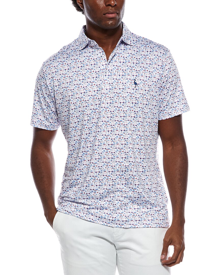 Tailorbyrd Hole-in-one Printed Performance Polo Shirt In Multi
