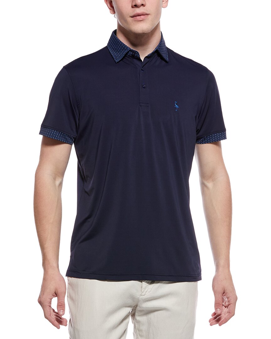 Tailorbyrd Micro Perforated Performance Polo Shirt In Animal Print