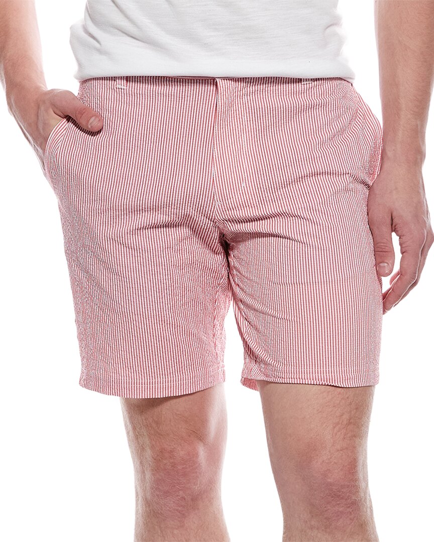 Tailorbyrd Seersucker Stripe Short In Red