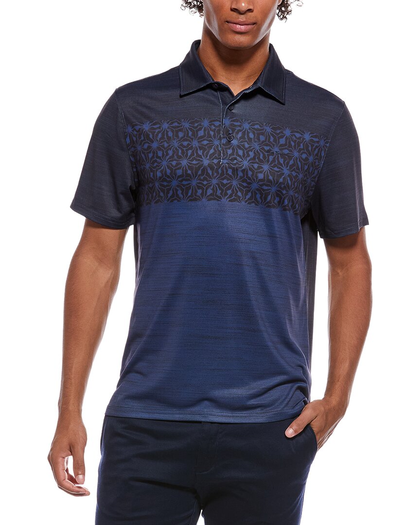 Ben Sherman Colorblock Geo Tech Jersey Sports Fit Polo Shirt In Blue