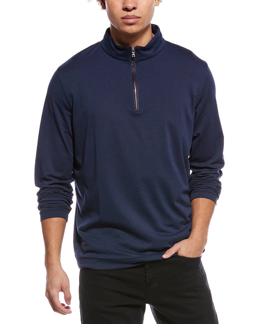 Peter Millar Crown Comfort Quarter Zip Pullover In Blue