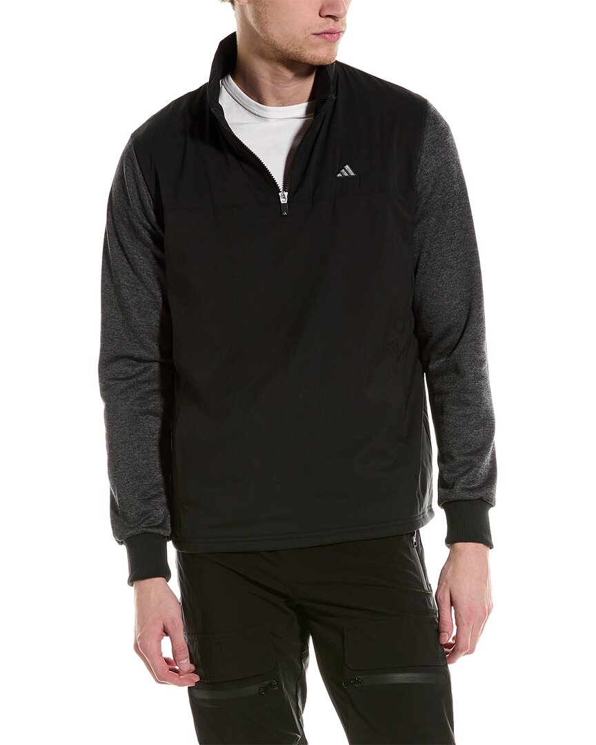 Shop Adidas Golf Go-to 1/4-zip Pullover In Black