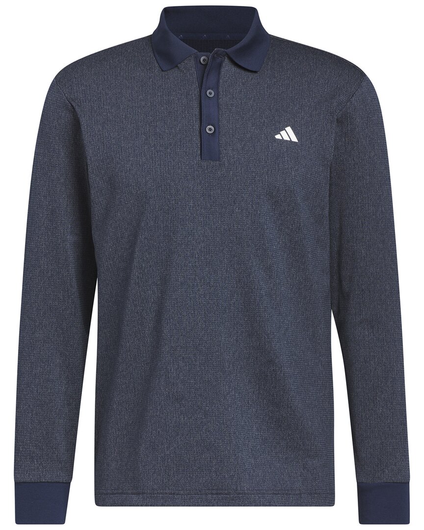 Adidas Golf Heather Polo Shirt In Blue