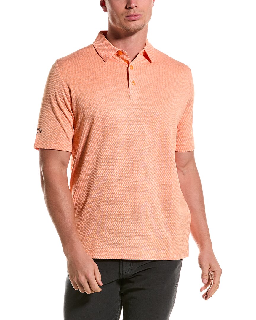 Shop Callaway Ventilated Classic Jacquard Polo Shirt In Orange