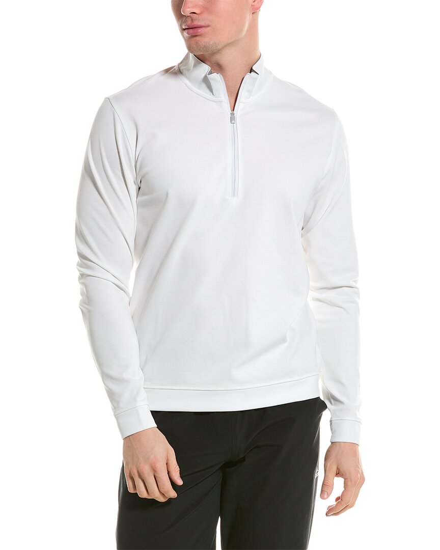 Shop Adidas Golf Elevated 1/4-zip Pullover In White