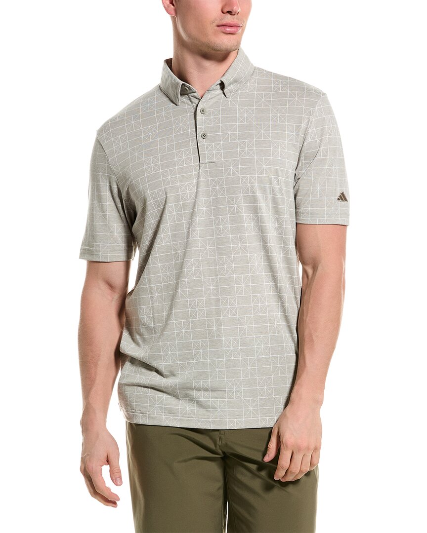 Shop Adidas Golf Go-to Novelty Polo Shirt In Grey