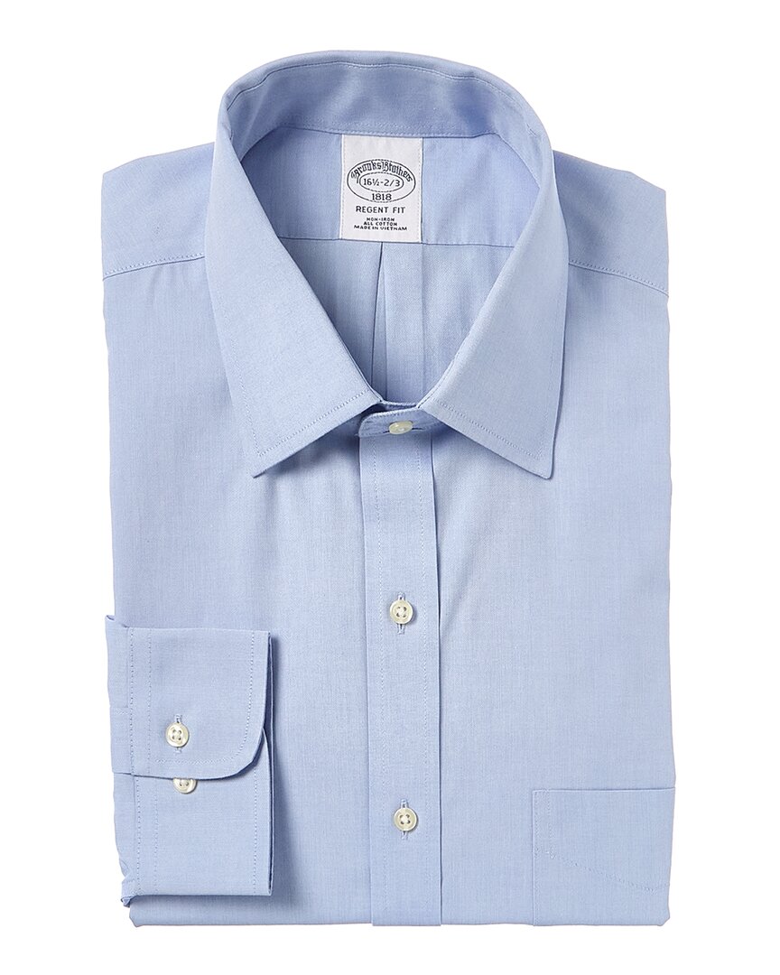 Shop Brooks Brothers Regent Fit Dress Shirt In Blue