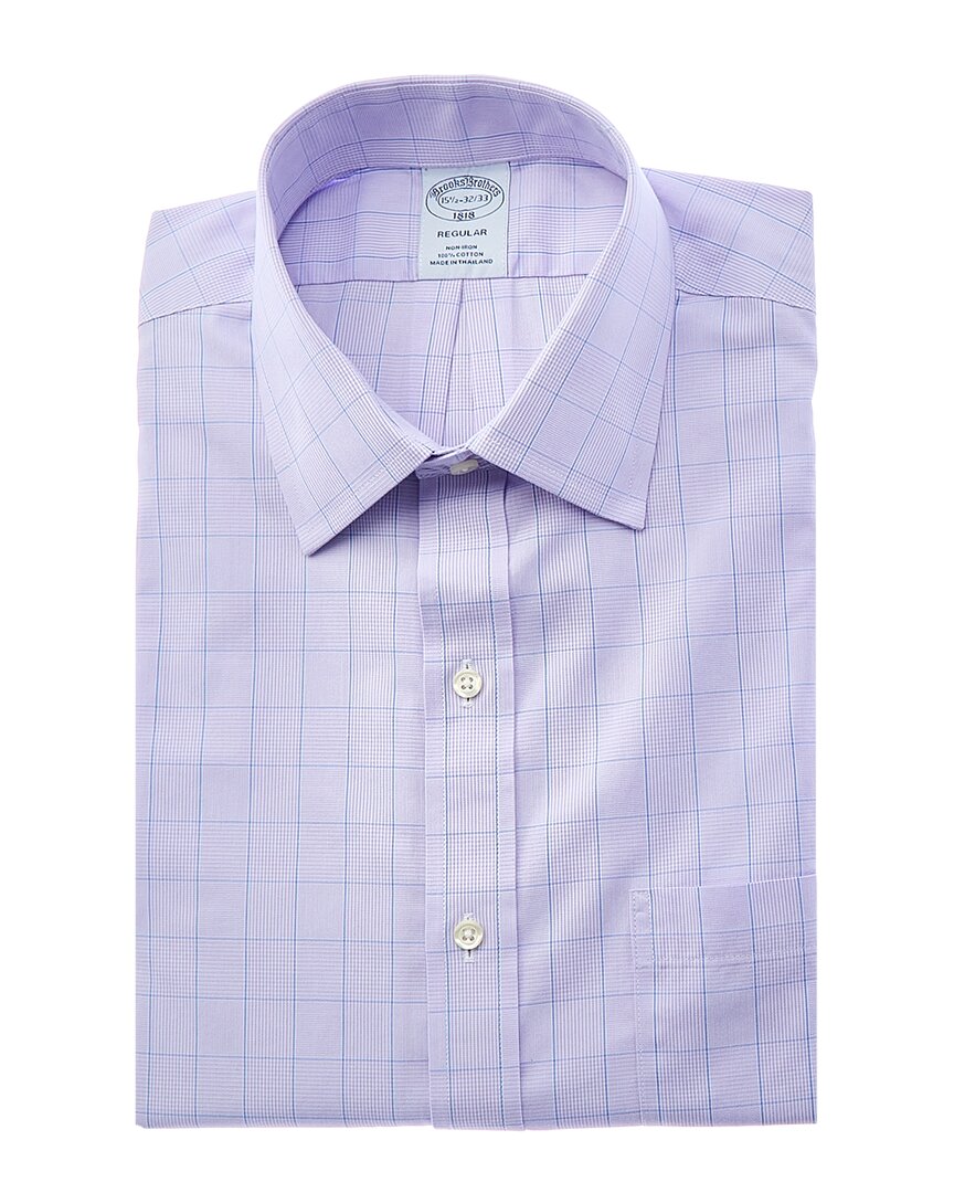 Shop Brooks Brothers Regular Dress Shirt In Purple