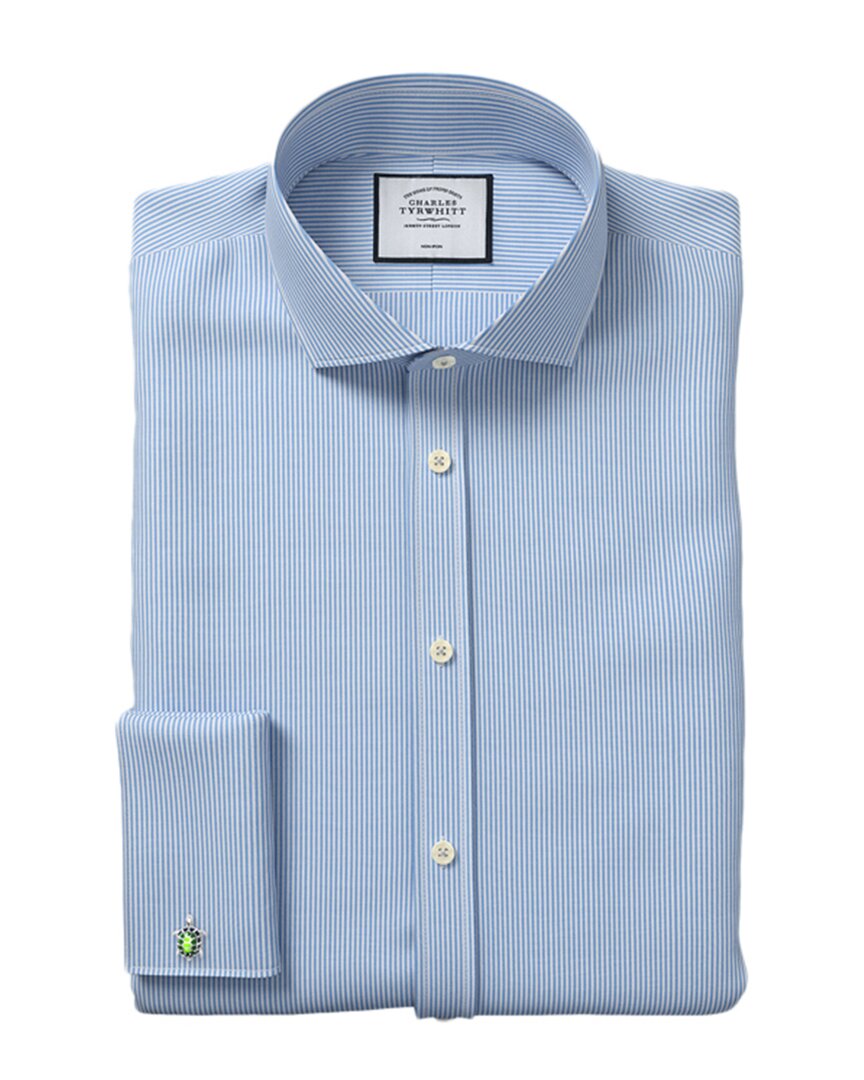 Shop Charles Tyrwhitt Non-iron Bengal Stripe Super Slim Fit Shirt