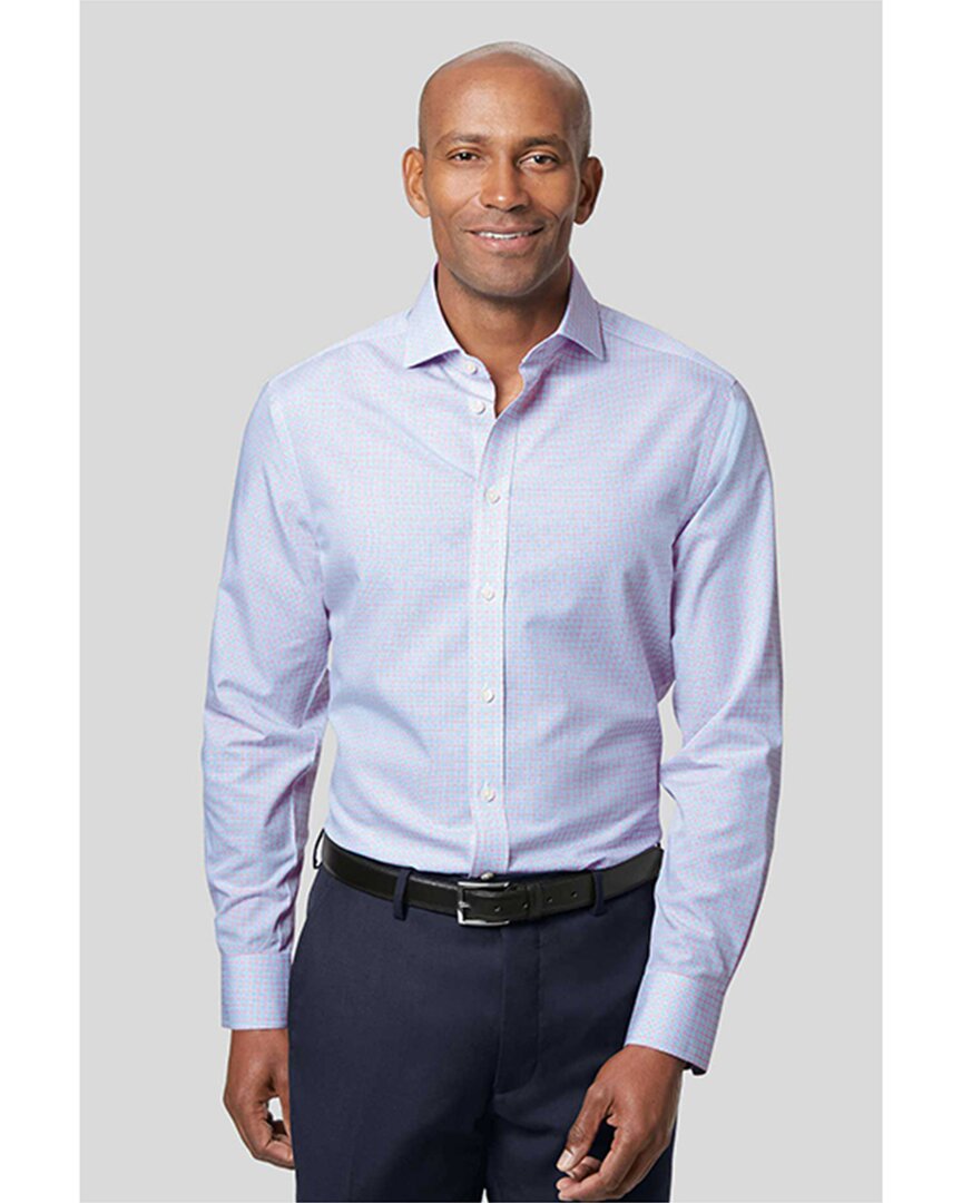 Shop Charles Tyrwhitt Non-iron Poplin Check Slim Fit Shirt In Blue