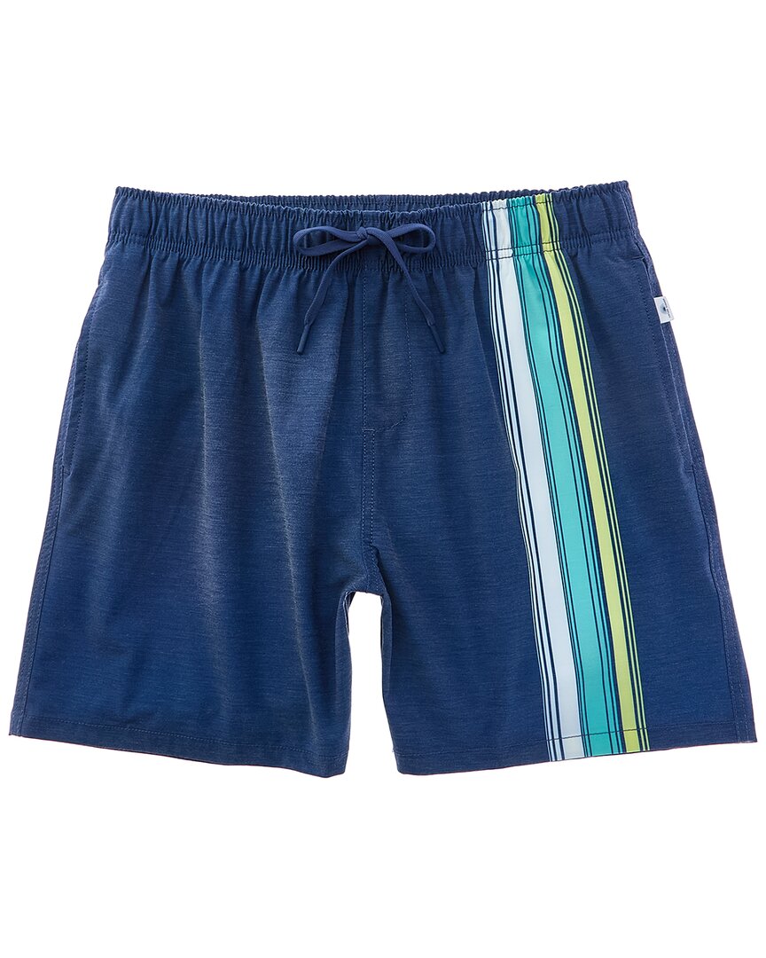 Vintage Summer 4-way Stretch Volley Swim Trunk In Blue