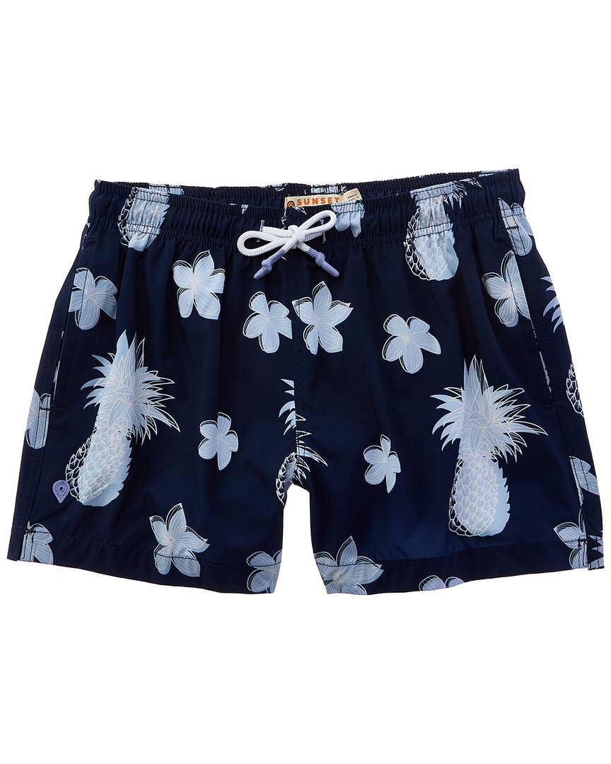 Sunset And Vine Microfiber Woven Printed Swim Trunk