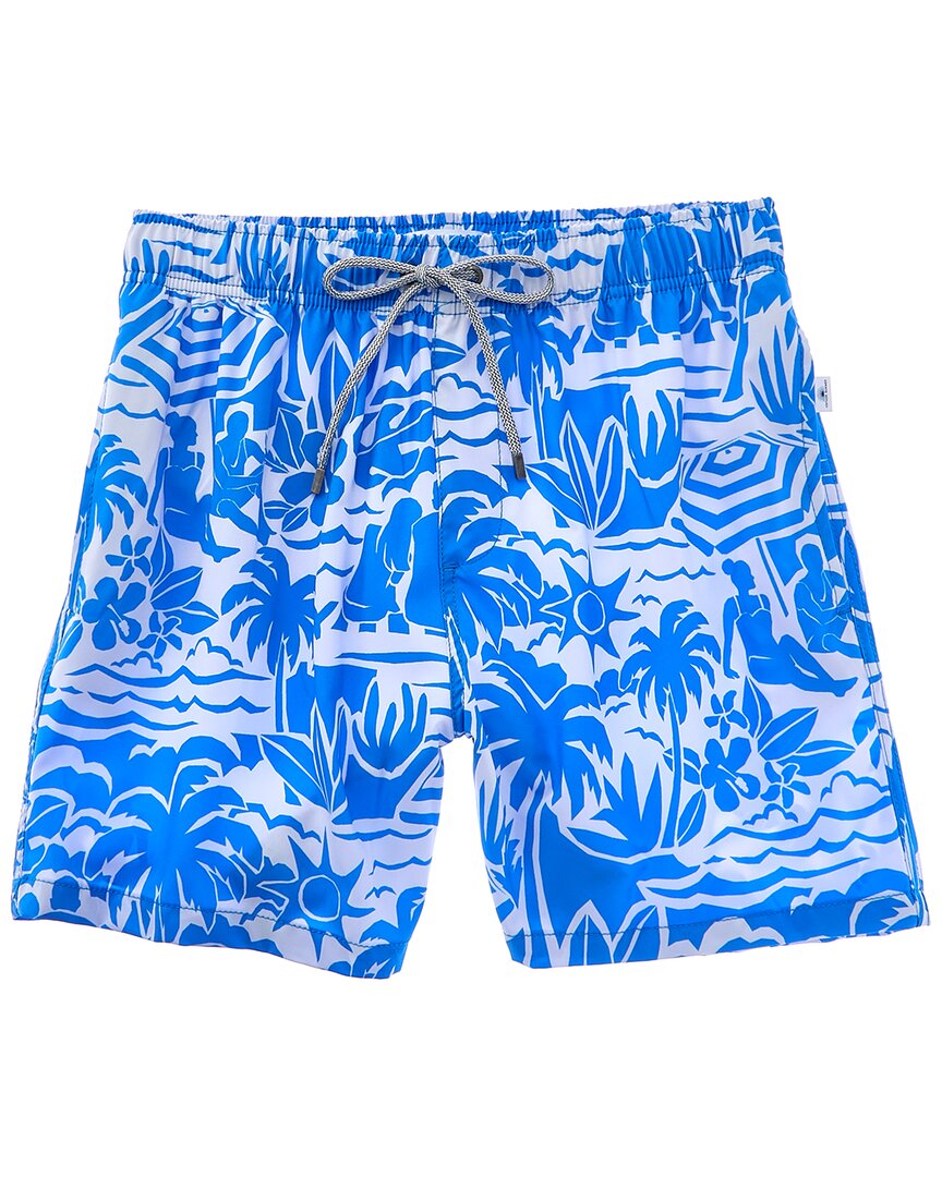 Vintage Summer 4-way Stretch Volley Swim Trunk In Black