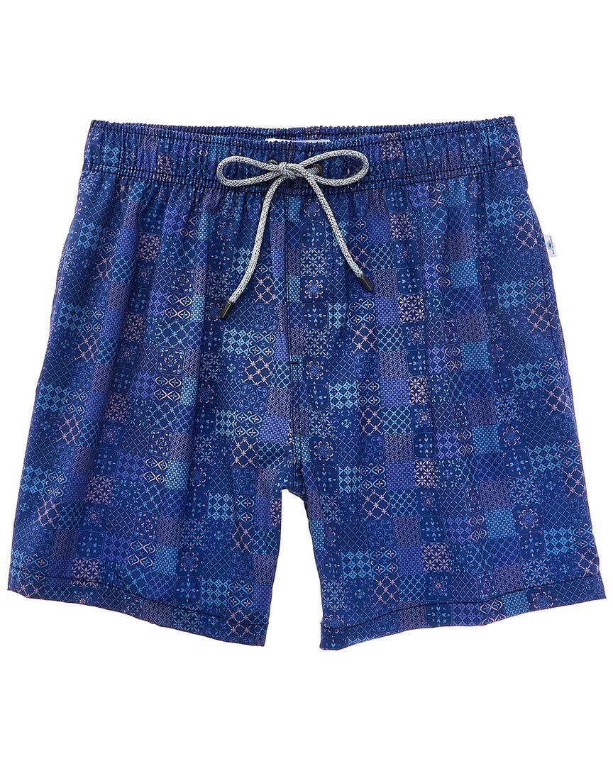 Vintage Summer 4-way Stretch Volley Swim Trunk In Blue
