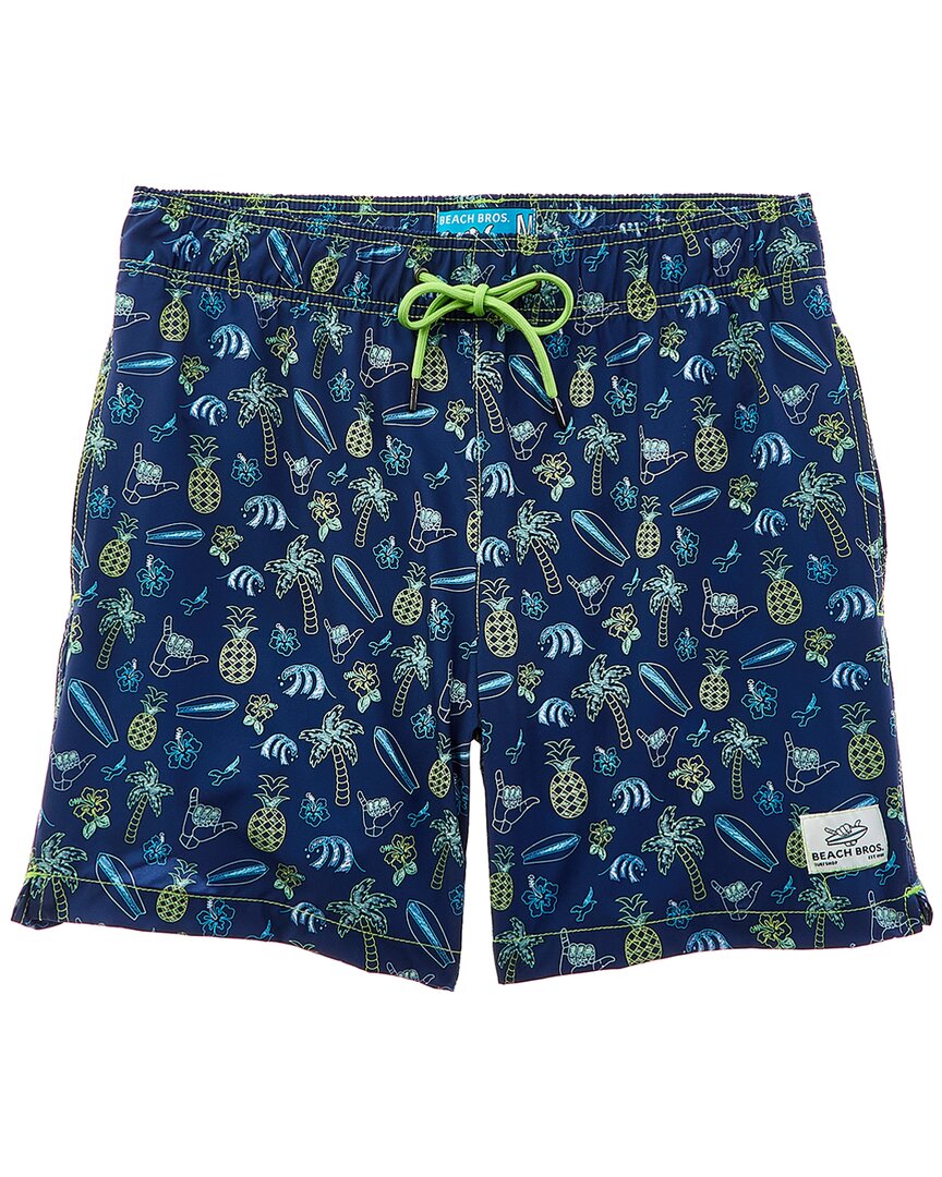Shop Beach Bros Tropical Chalk Swim Short In Blue