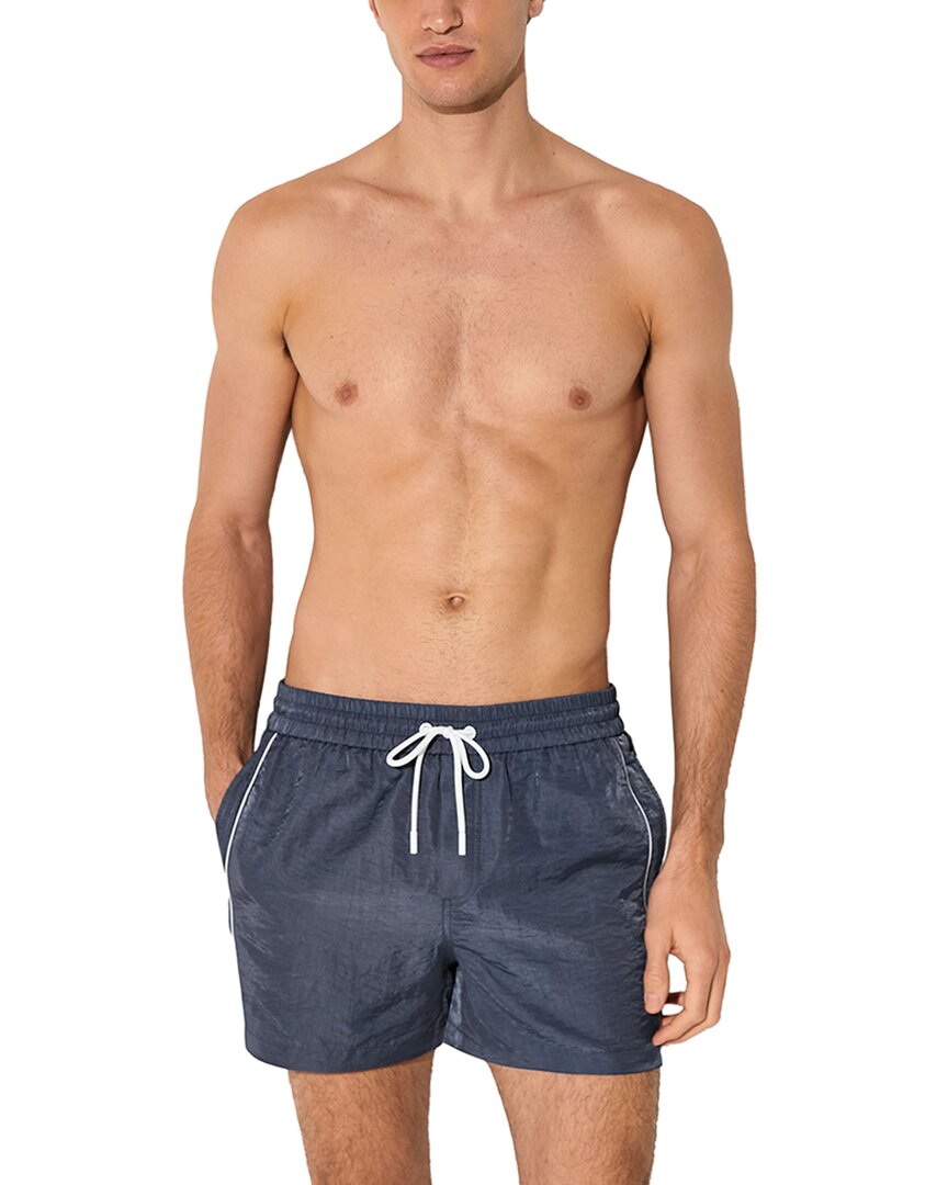Reiss Men's Steel Blue Breeze Piped Drawstring Swim Shorts - Image 2