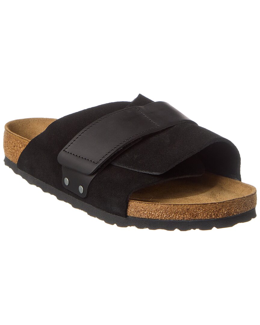 Birkenstock Women's Kyoto Nubuck Suede Leather Slide Sandals From Finish Line In Black