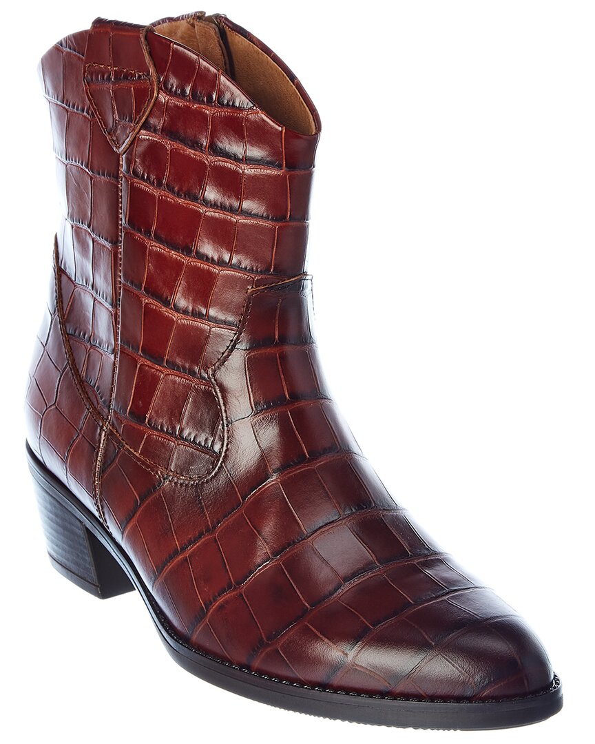 GABOR CROC-EMBOSSED LEATHER BOOT