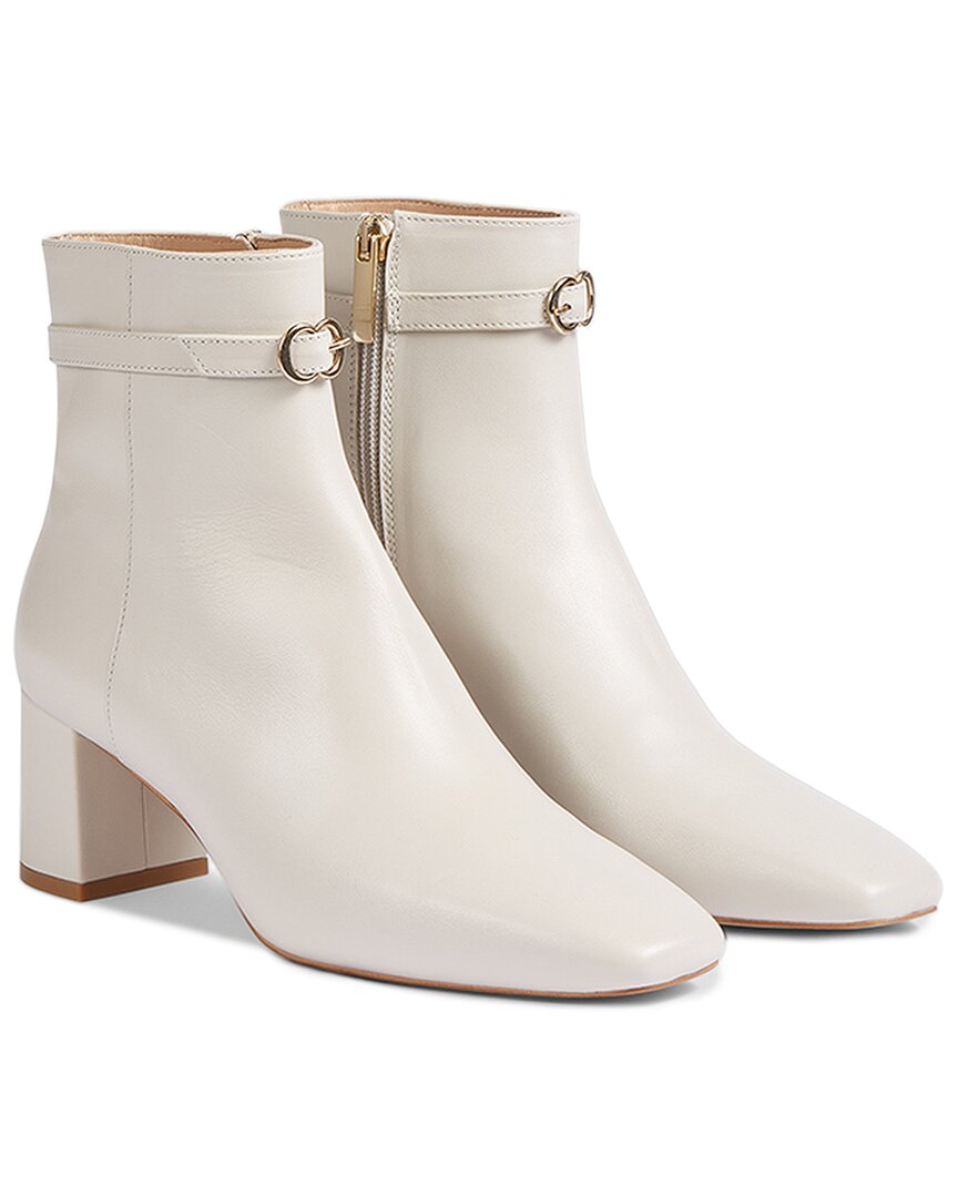 Lk Bennett Natalia Ecru Calf Leather Ankle Boot