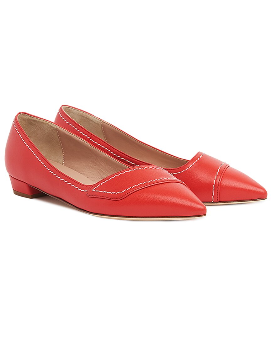 Lk Bennett Polly Leather Flat In Red