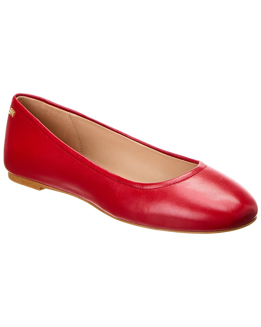 Stuart Weitzman Nadine Leather Flat In Red