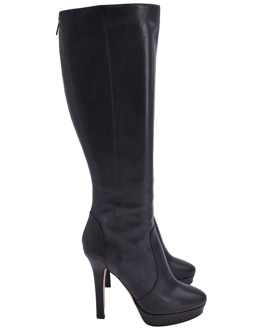 Jimmy Choo Platform Knee-high Boots In Black Leather