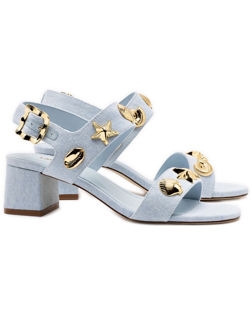 Larroude Madison Denim Sandal Maya Blue