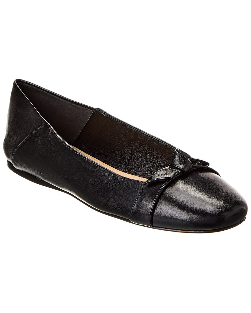 Alexandre Birman Clarita Collapsible Leather Flat In Black
