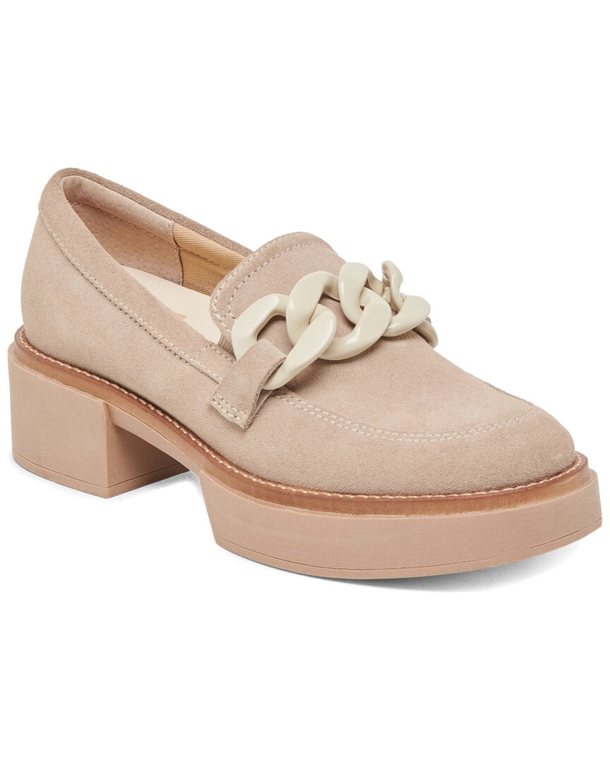 Dolce Vita Shalan Curb Link Loafer In Taupe Suede