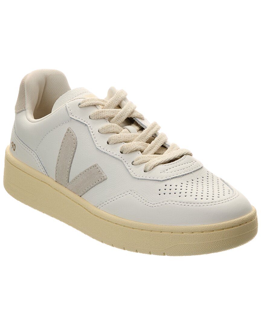 Veja V-90 O.t. Leather Sneakers White In White