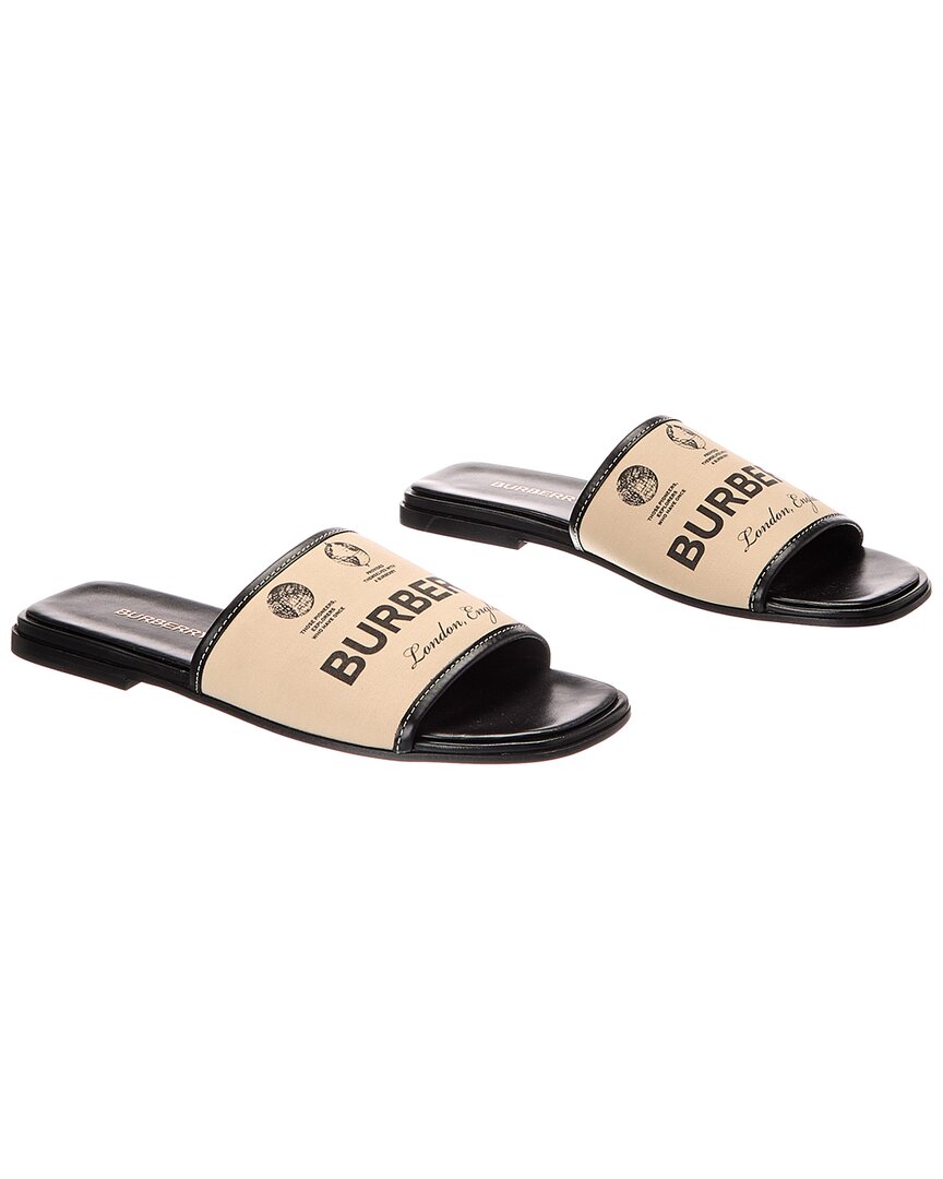 Burberry Carolyn Canvas & Leather Sandal (authentic )