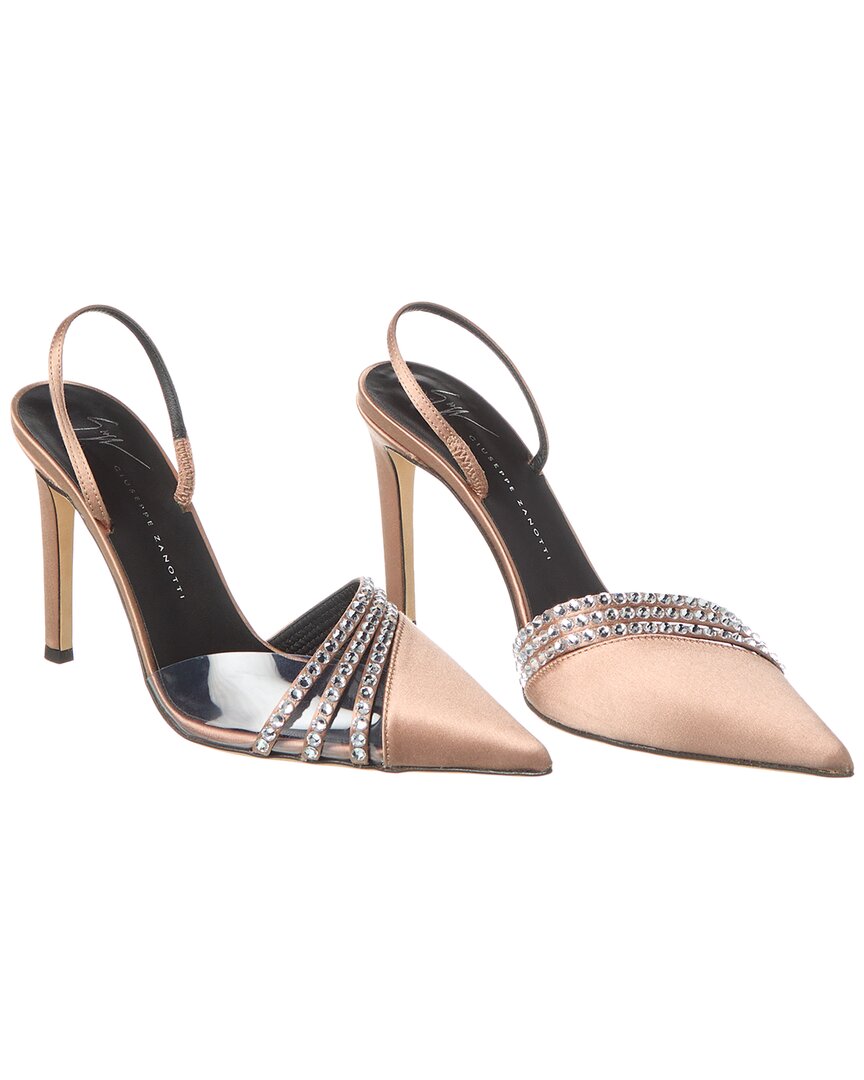 Giuseppe Zanotti Braquel 105 Satin & Vinyl Slingback Pump (authentic Pre- Owned)