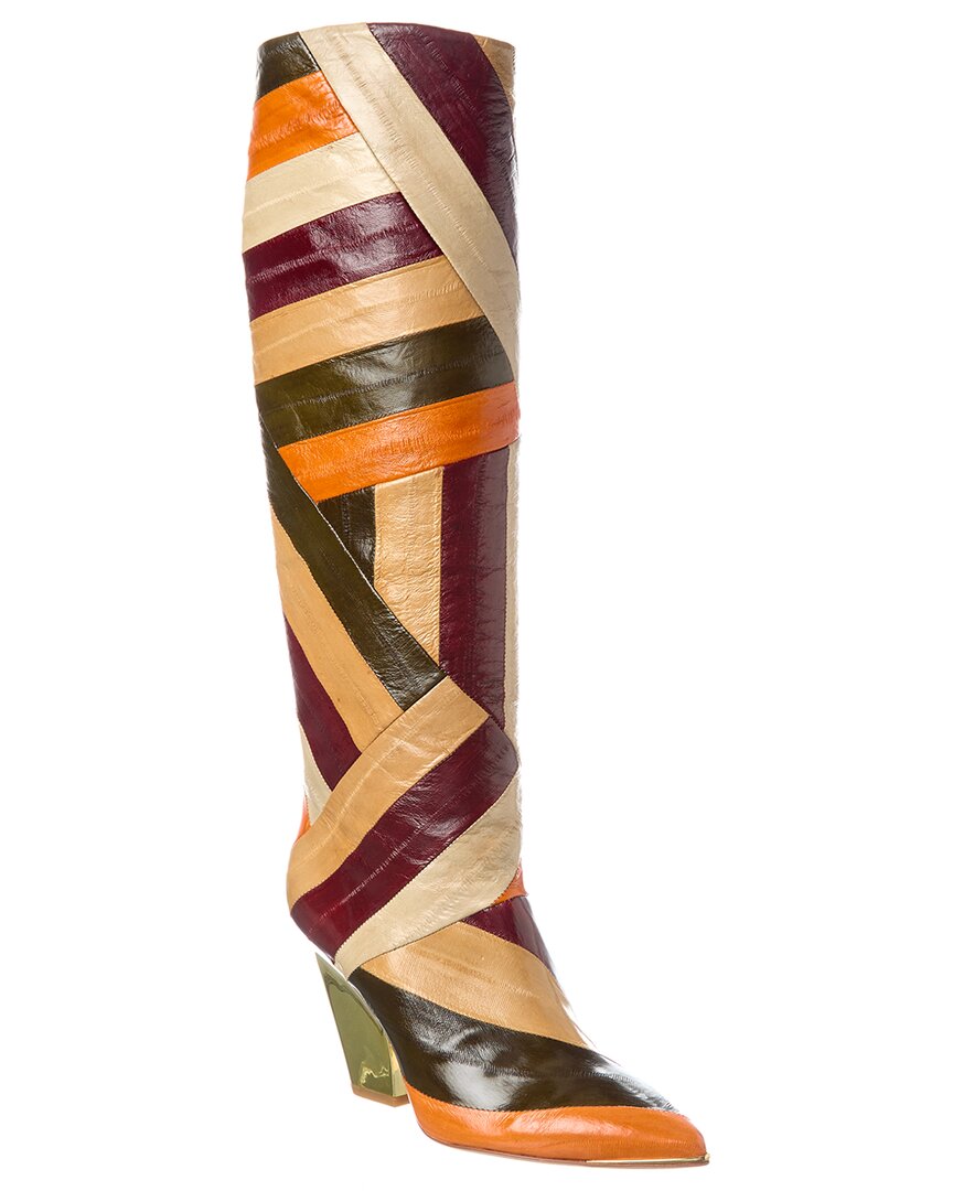 Tory Burch Lila Leather Knee-high Boot In Brown