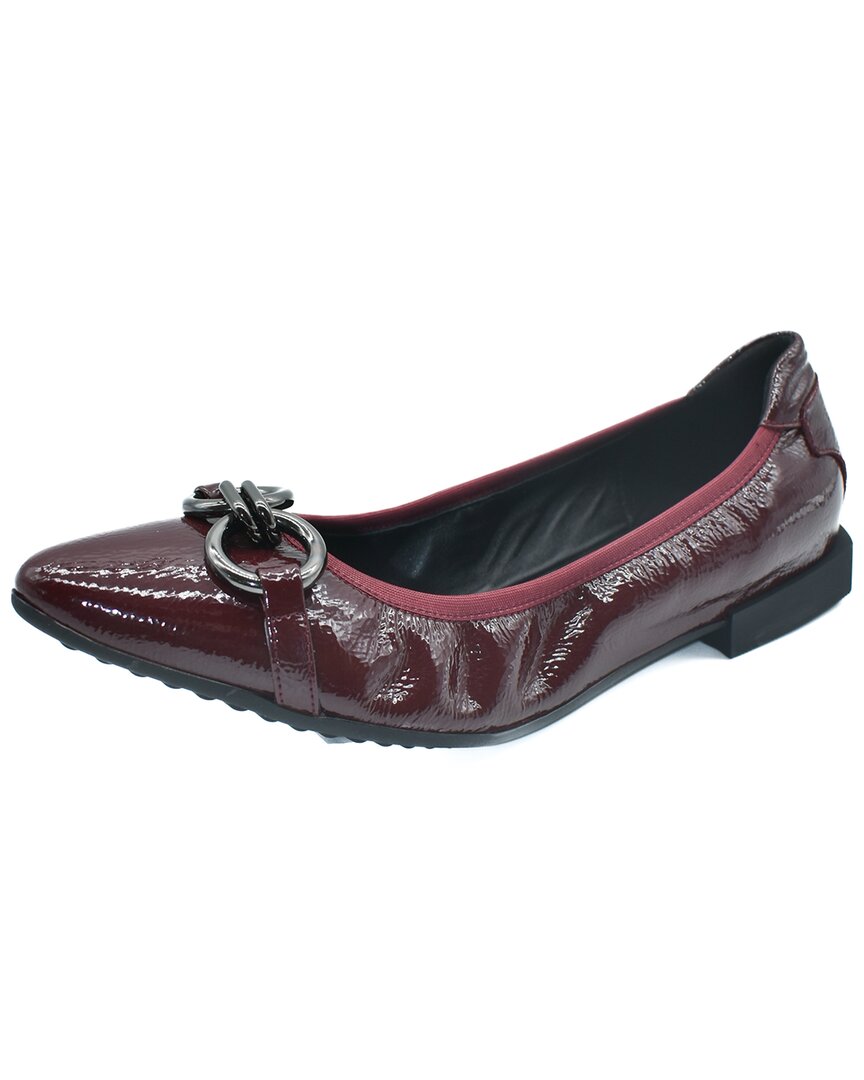 The Flexx Raven Leather Flat In Black